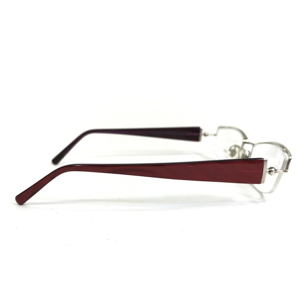 Augar Eyeglasses Frames FP 162 BLANC Red Purple Silver 22KT GP Plated 52-18-130